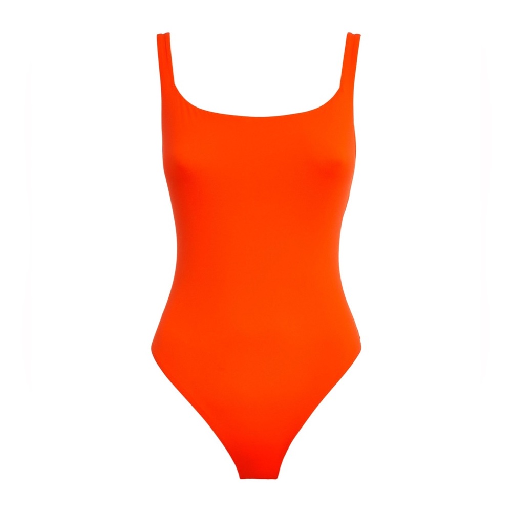 SKIMS FITS EVERYBODY SQUARE NECK BODYSUIT in Fire NEW